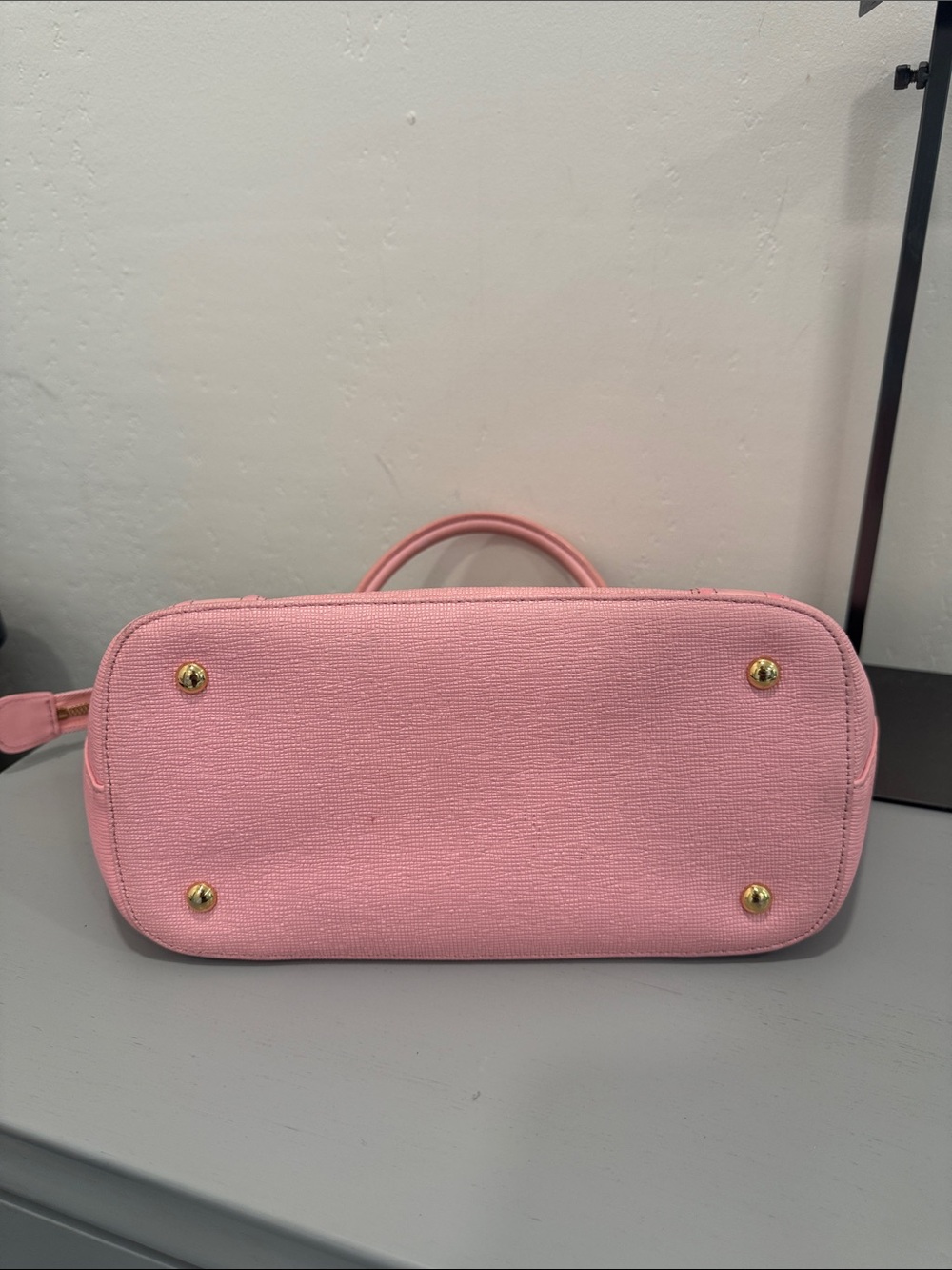 MCM Pink Leather Structured Top-Handle Tote with Gold Hardware - Picture 7 of 8